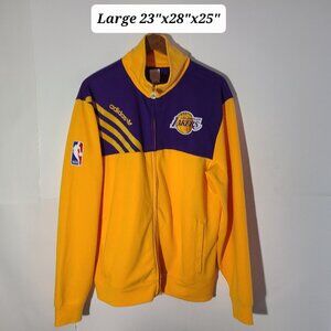 Los Angeles Lakers Adidas Full Zip NBA Warm Up/ Light Jacket Size Large VGUC